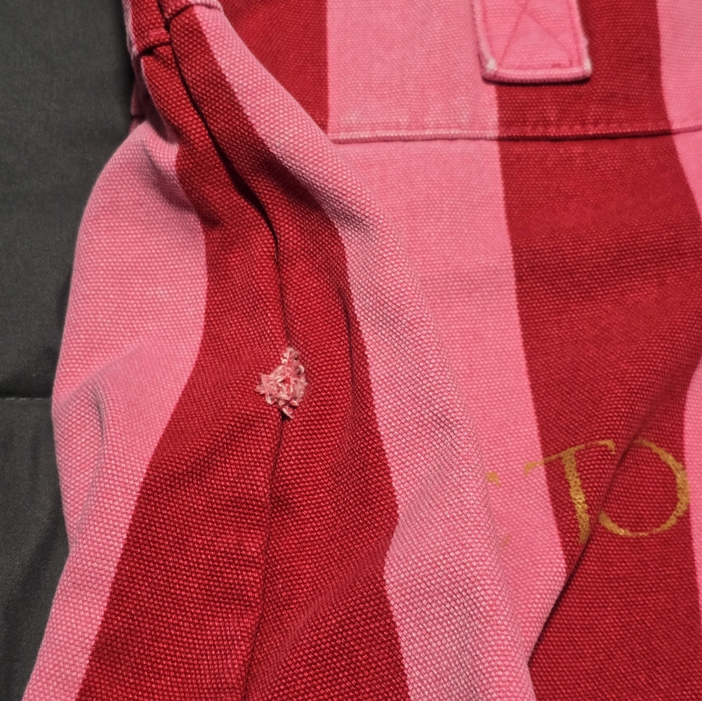 Victoria’s Secret Pink red striped canvas tote bag - Picture 2 of 4